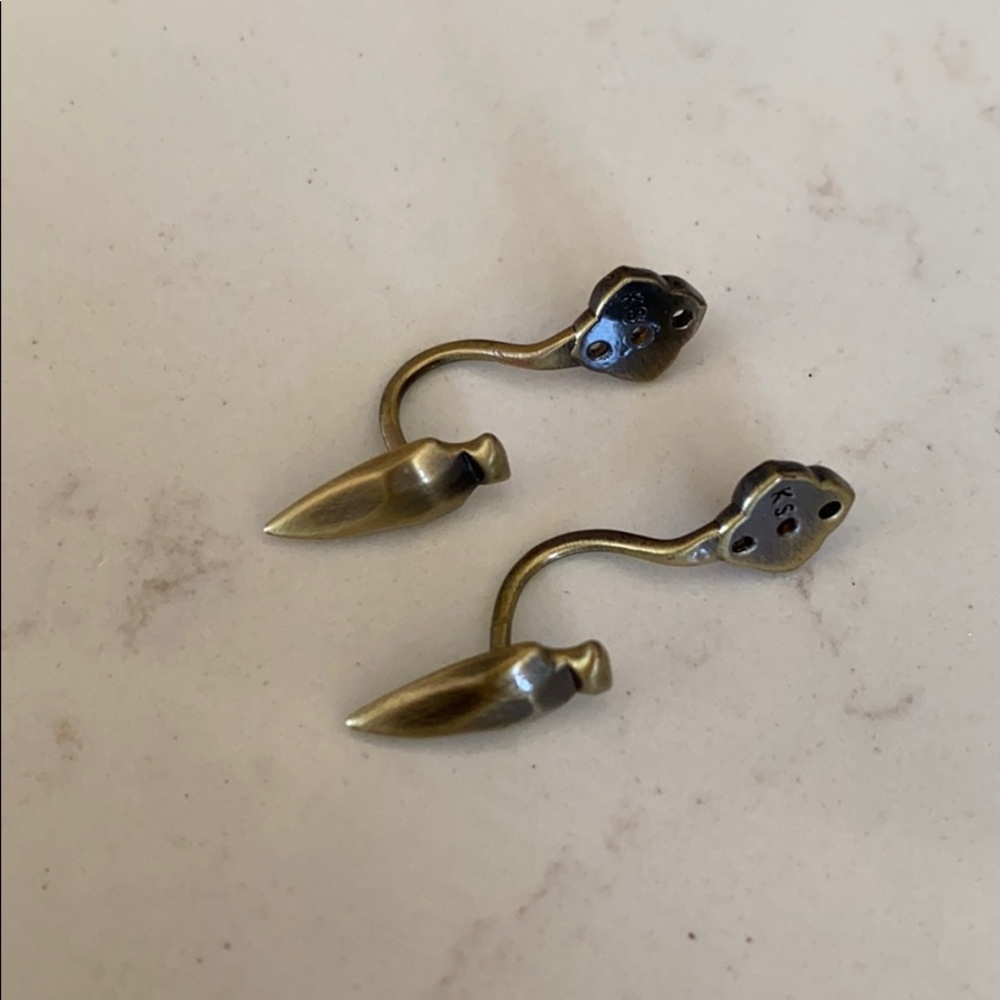 Kendra Scott brass arrowhead ear jacket earrings